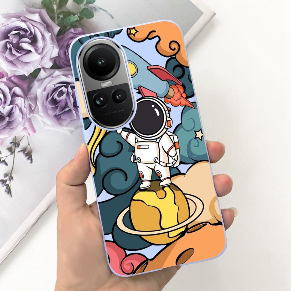 For Oppo Reno10 Case Luxury Colourful Painted Cover Soft Silicone Phone Case For Oppo Reno 10 Reno10 Pro 5G Back Cover Bumper