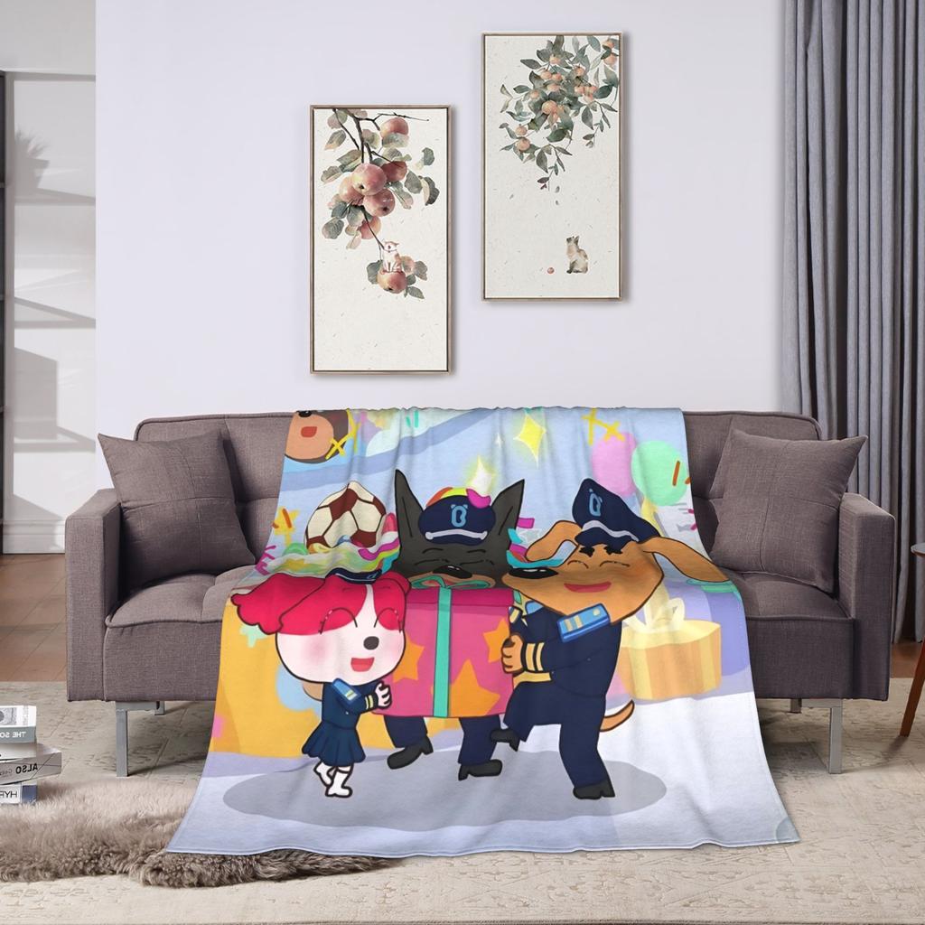 Warm Soft BlanketGirls Boys Picnic Sheriffs Labradors Throw Blanket Flannel Bedspread For Bedroom Graphic Sofa Bed Cover