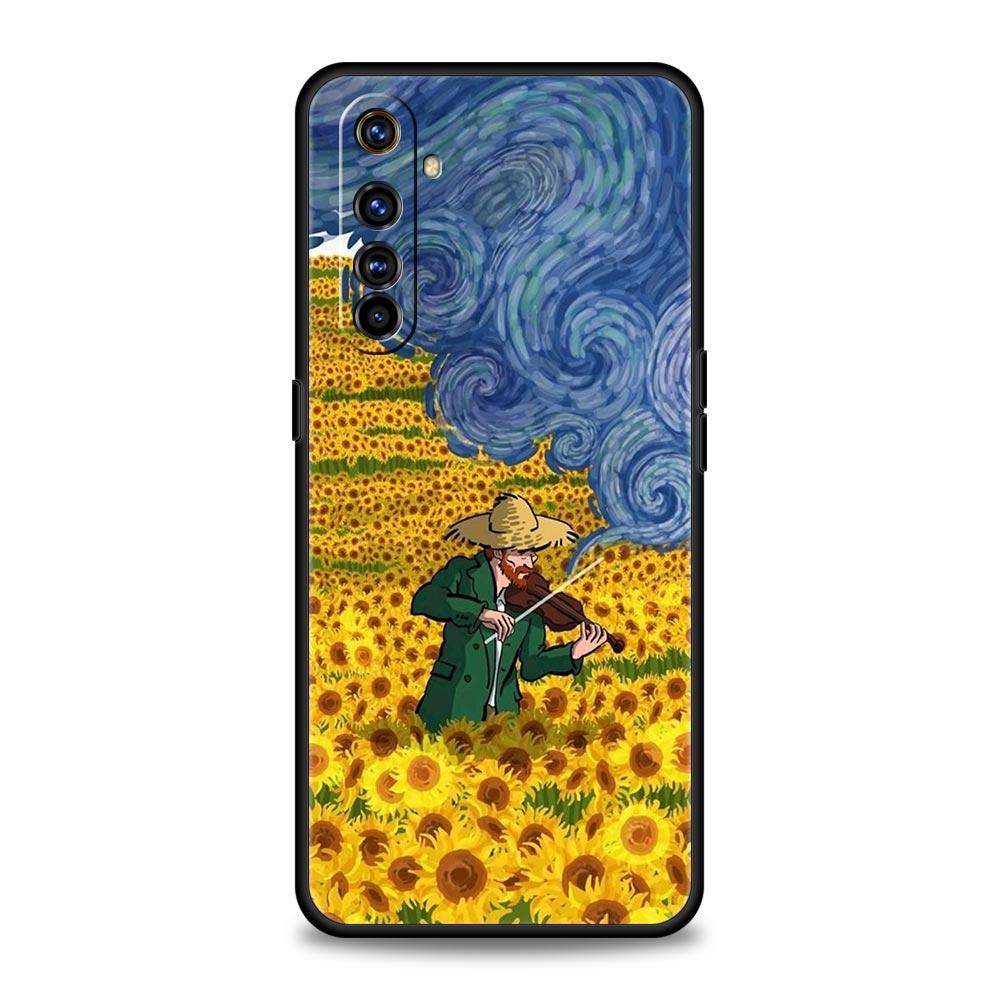 Эстетический чехол с подсолнухом для Realme GT Neo 2 3 3T, чехол для телефона Realme 11 10 9 8 5G 7 6 GT2 Pro Plus C21 C11 C25 C35, силиконовый чехол