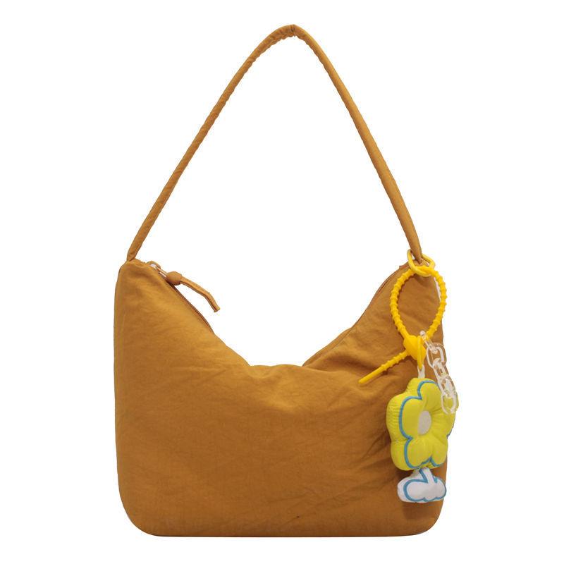 Solid Color Women Underarm Bags Soft Nylon Ladies Simple Hobos Shoulder Bag Female Clutch Purse Small Handbags Girls Armpit Bag