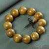 Golden Sandalwood Buddhist Beads Bracelet: Men's & Women's 108 Beads Rosary for Cultural and Spiritual Play.