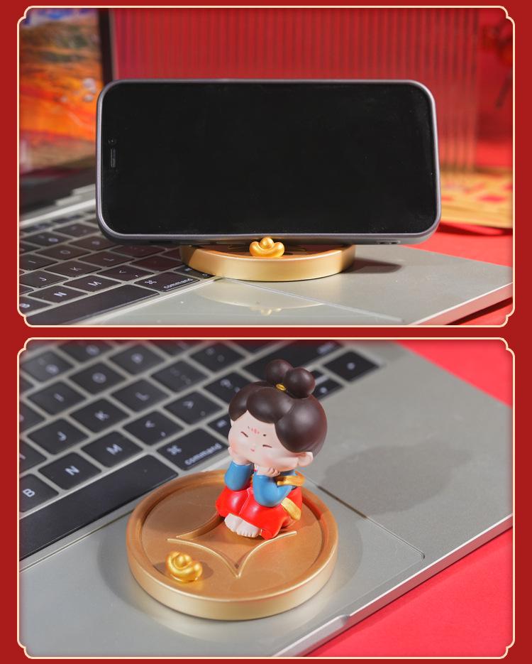 Подставка для телефона в виде дамы эпохи Тан - Милое настольное украшение, Смоляная фигурка для дома или гостиной.