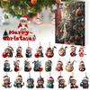 Cute Christmas Advent Calendar 24 Days 2D Acrylic Cat Hanging Pendant Xmas Countdown Calendar Christmas Tree Decoration Navidad