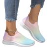 Fashion Gradient Color Women Flats Shoes Breathable Mesh Platform Sneakers Slip On Soft Ladies Casual  Women Shoes Tennis Flats