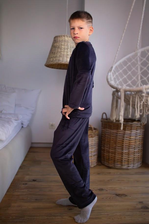 Пижама – Плюшевый велюровый комплект для мальчиков-подростков, Теплый зимний комфорт, Зима, 6412-030 HC