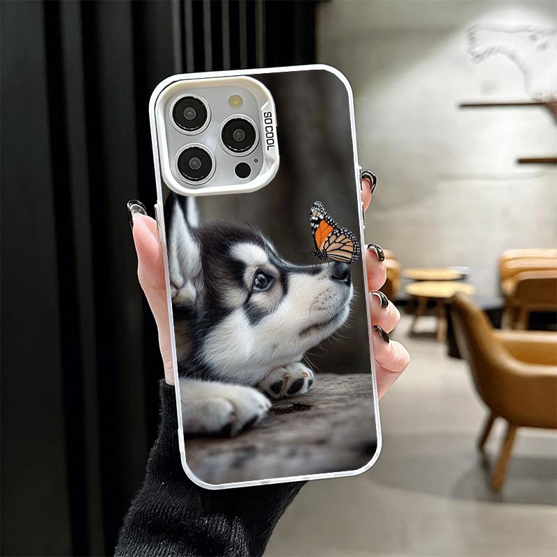 Аляскинский Хаски Милые Собаки Ударопрочный Чехол для Телефона для iPhone 17 Air 16 16E 15 Pro Max 14 Plus 13 Mini 12 Задняя Крышка Противоударный Fundas