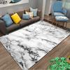 White and Black Marble Print Carpet for Living Room or Bedroom Decor Suitable for use as an anti-slip for living room bedroom sofas
