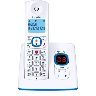 Беспроводной телефон - ALCATEL - F530 Voice - Автоответчик, блокировка вызовов, громкая связь, 2 ячейки памяти для быстрого набора, Белый/Синий