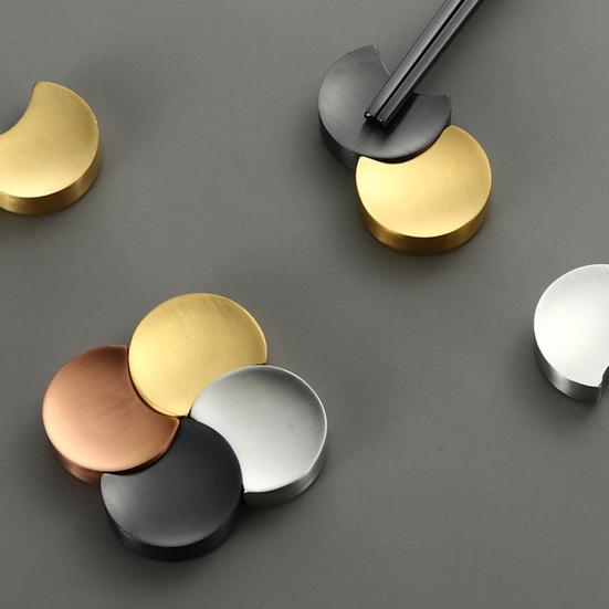 Держатель для палочек для еды из нержавеющей стали в форме луны, подставка для палочек для еды, настольная подставка для посуды для украшения дома