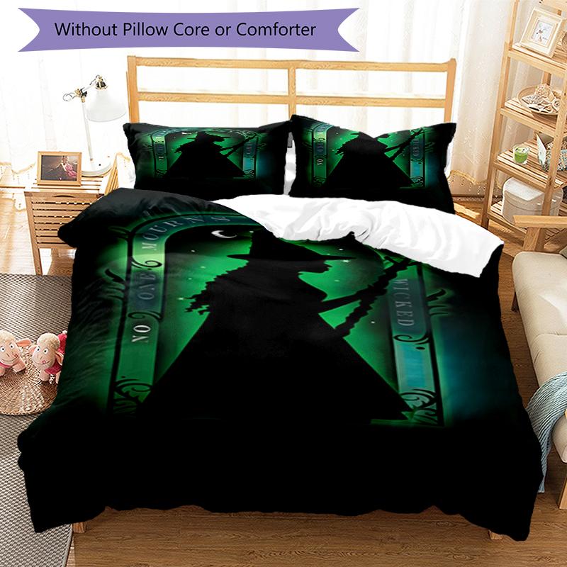 3pcs Wicked Bedding Set Duvet Cover Closure Includes 1 Duvet Cover & 2 Pillowcases, Soft and Comfortable for All Seasons.