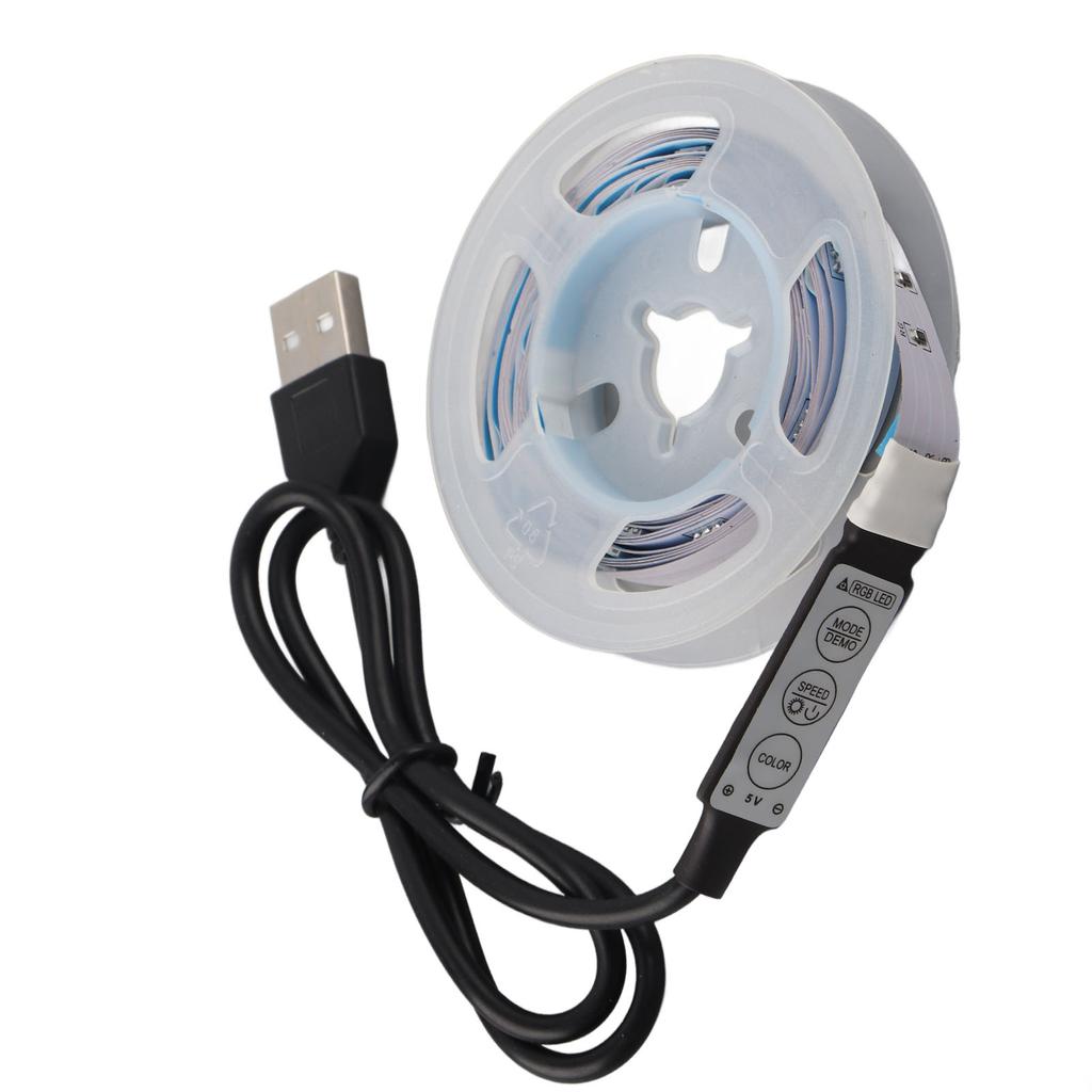LED RGB Strip Light 5V Button Control Tape Light Color Changing USB Powered Strip Light For