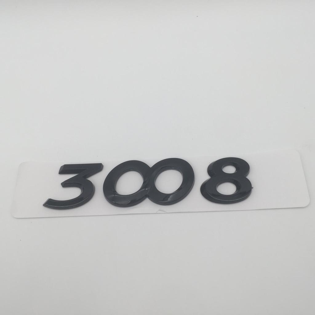 1pcs 3D ABS GT 2008 3008 4008 5008 car Letter Emblem Rear tail trunk Decals badge sticker Decal styling Accessories