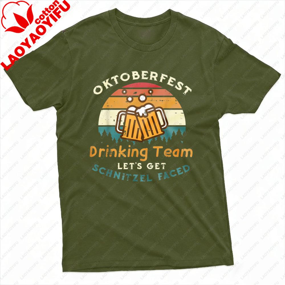 Oktoberfest Drinking Team Men TShirt Cotton Short Sleeve Casual Summer Fashion Tee Oktoberfest Party Gift for Men Unisex Top