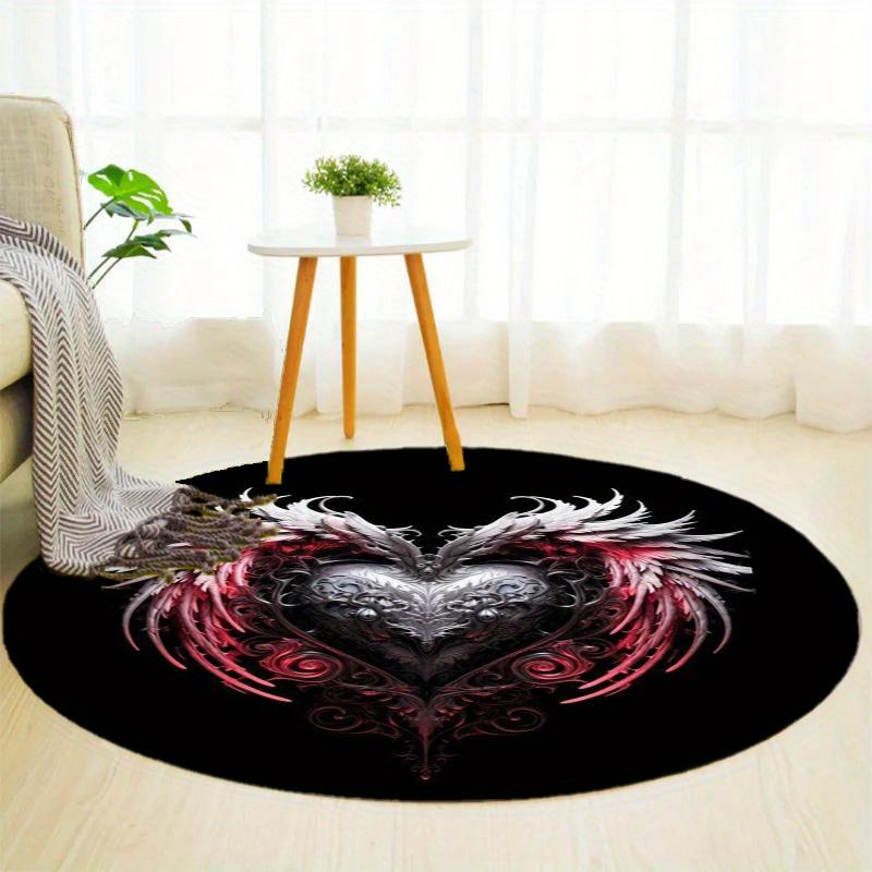 Angel Tattoo Round Rug Nonslip Area Rug Office Chair Mat Carpet For Living Room Bedroom Home Decor