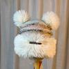 Cute Bear Ears Plush Woolen Hat for Women In Autumn and Winter Thickened Cold Proof Warm and Versatile Comfortable Knitted Hat