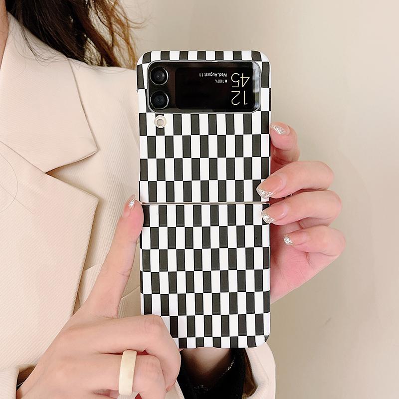 Простой и модный чехол для телефона в черно-белую полоску для Samsung Galaxy Z Flip 3, 5 г, тонкий жесткий матовый чехол для ПК для Z Flip3