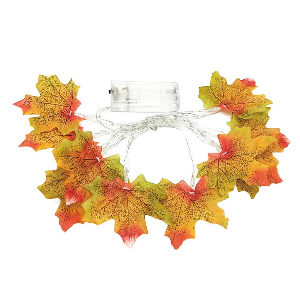 1.5M 10LED Lighted Fall   Maple Leaves Garland Halloween Decoration