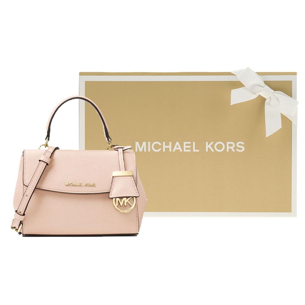 Michael Kors Mk Ava Винтажная Однотонная Сумка с Клапаном Универсальная Для Поездок На Работу Подвеска с Логотипом Кожаная Сумка Через Плечо Сумка на Плечо Мини 32F5GAVC1L-SOFT-PINK