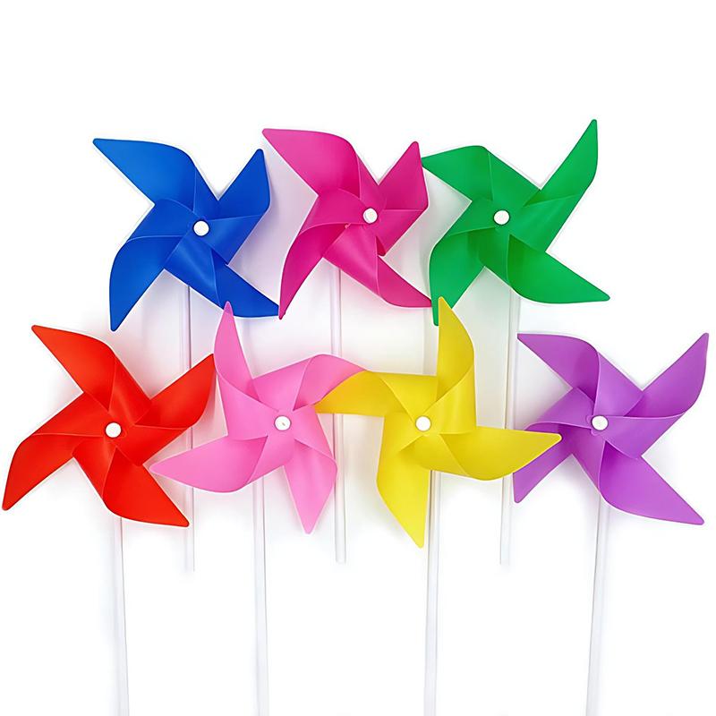 20PCS/Set Assorted Mixed Color 19CM Size Plastic Windmills Self-assembly Windmill Party Decoration Game Props Carnival Gift ZYF