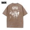 Y2k Men Washed Vintage Tshirt Black Streetwear Skull Graphic Print T Shirt Harajuku Tshirt Summer Short-sleeve Tees