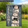 2D Flat, 2D Flat Printing Garden Flag 1pc, Winter Snowmen Smiling Cheerfully Single Sided Garden Flag, Holiday Yard Banner, for Outdoor Home, Yard Dec