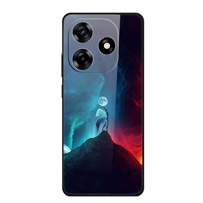 Glass Back Cover For Honor X5c Plus Case Coque Hard Tempered Glass Case For Honor Play 10A X5c Plus Phone Case Cover Soft Bumper