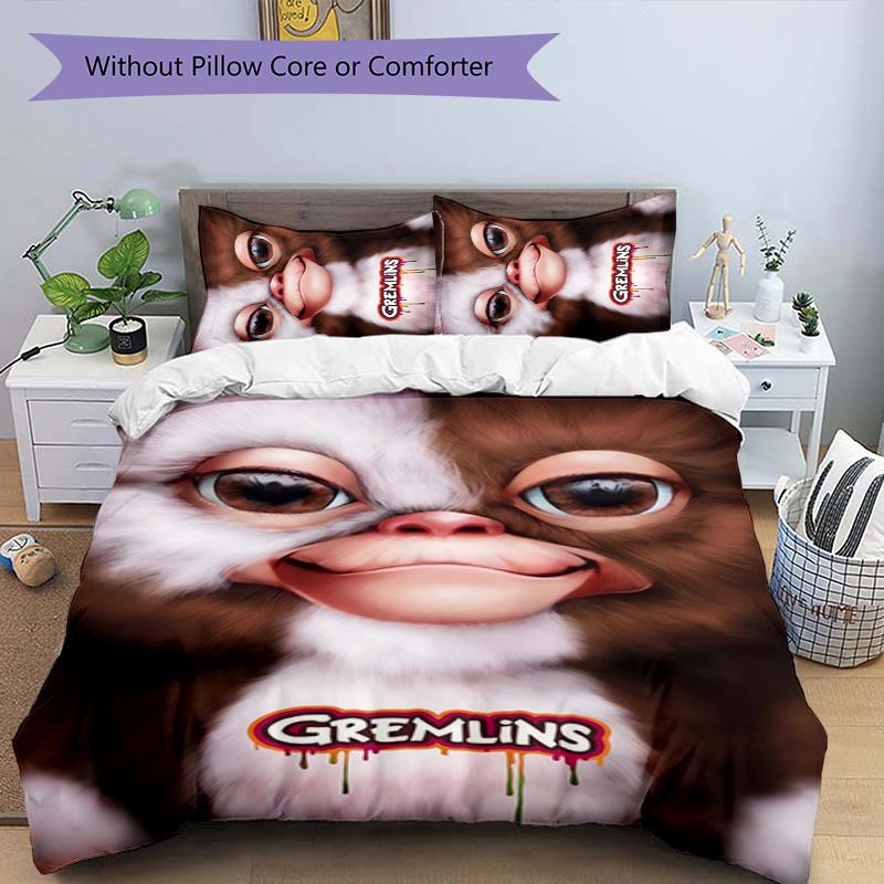 Gremlins 3pcs Bedding Set Duvet Cover Closure Includes 1 Duvet Cover & 2 Pillowcases for All Seasons Bedroom Home Dorm Decor