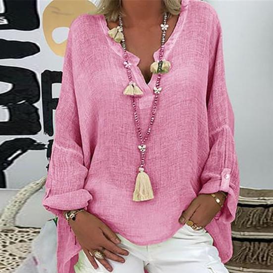 Женские пуловеры с v-образным вырезом и длинными рукавами, однотонные свободные повседневные легкие топы средней длины, уличная одежда