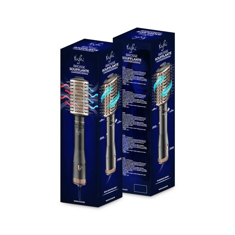 YOGHI Hair Reverse Black - Вращающаяся нагреваемая щетка-фен - Керамическое покрытие