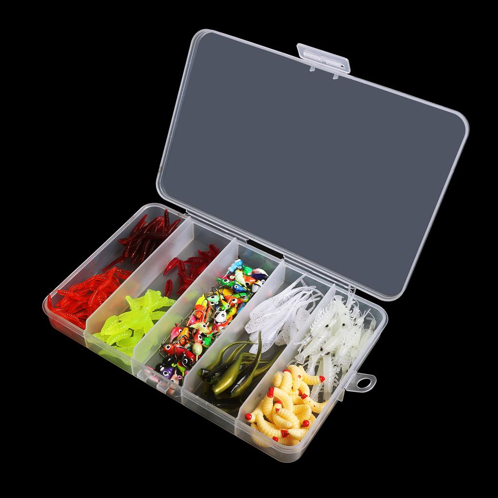 160pcs Ice Fishing Jigs Ice Fishing Lures Ice Fishing Starter Kit for Walleye Crappie Panfish