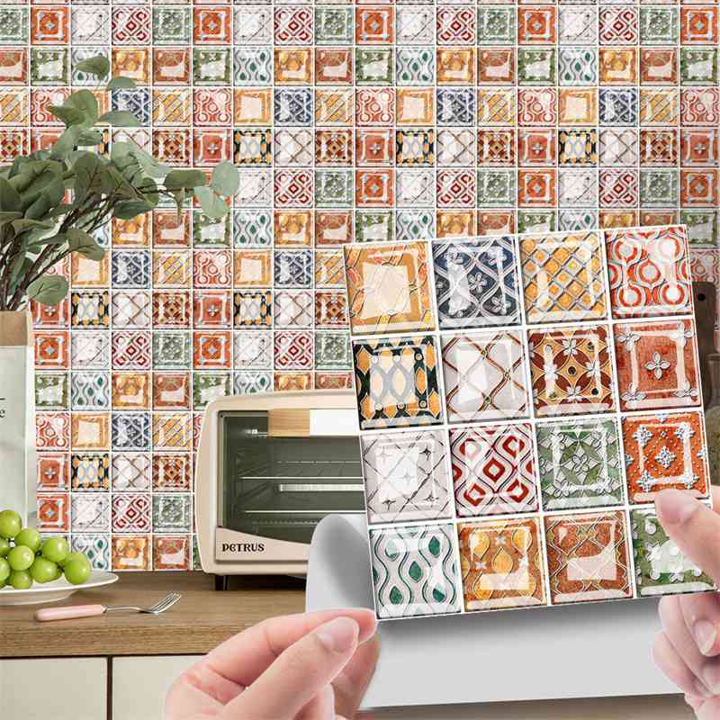 Наклейка на кристаллическую плитку, наклейка на пол, самоклеящаяся MSC105-124, 3D настенная наклейка с мозаикой, напольная наклейка, трансграничная стеклянная плитка Tilediy