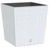 Vidaxl Donica Z Pojemnikiem Wewnętrznym, Biała, 21/32 L, Rattan Pp