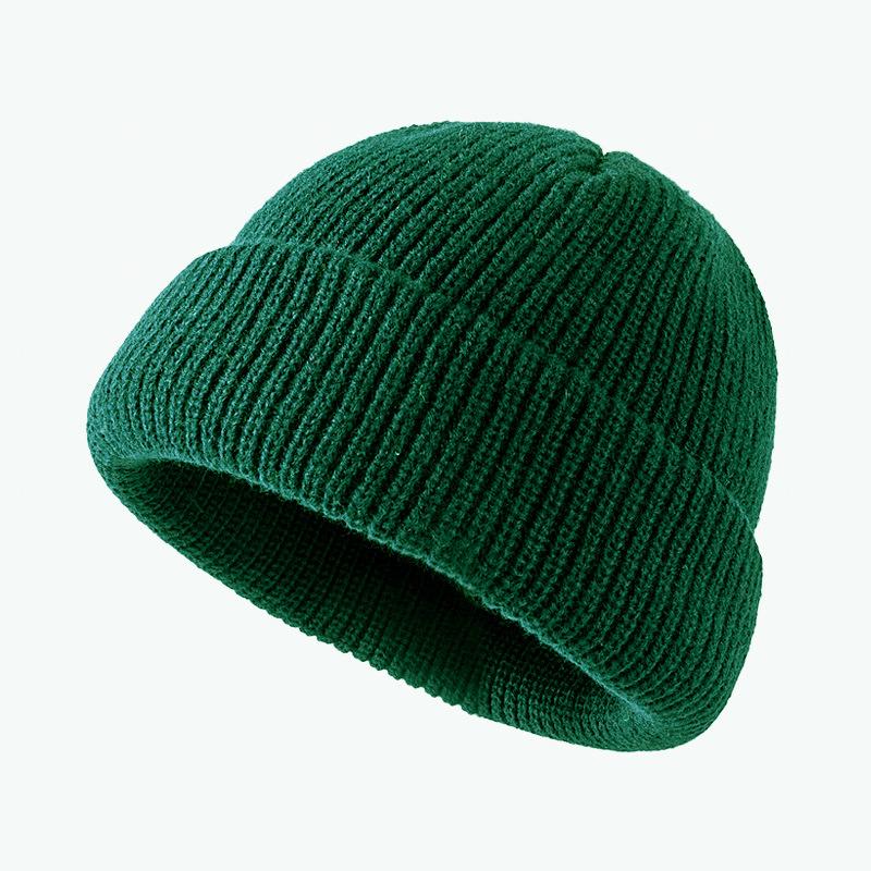 Embroidery Solid Color Acrylic Knitted Hat, Autumn And Winter Warm And Cold Board Wool Hat