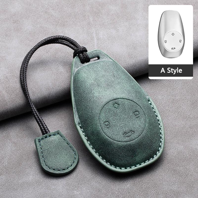 Suede Leather Car Smart Key Fob Case For Leapmotor T03 S01 C11 C01 Type Key Cover Shell Holder Keychain Car Styling Accessories