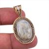Natural Dendrite Opal 925 Solid Sterling Silver Gift TwoTone Pendant 1.50" m6T59