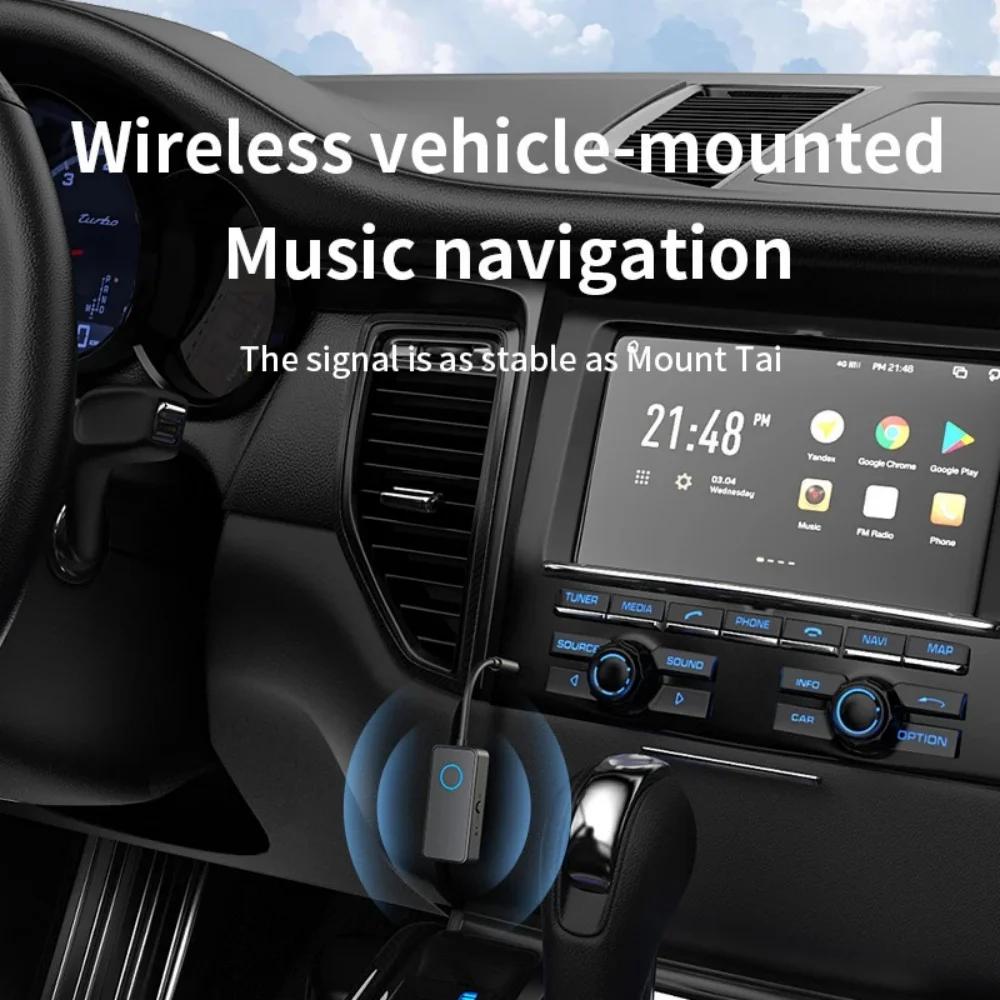 Bluetooth 5.4 AUX Приемник Передатчик 3.5ММ С Микрофоном HiFi Стерео Музыка Беспроводной Аудио Адаптер для Самолета ТВ Автомобиля Беговой Дорожки