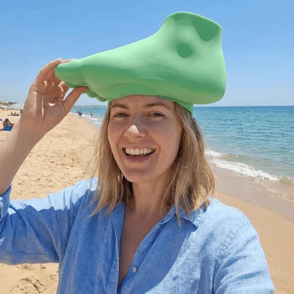Adjustable Sun Protection Cap 3D Printing Foot Shape Headband Unisex Funny Sunshade Cap Photo Prop