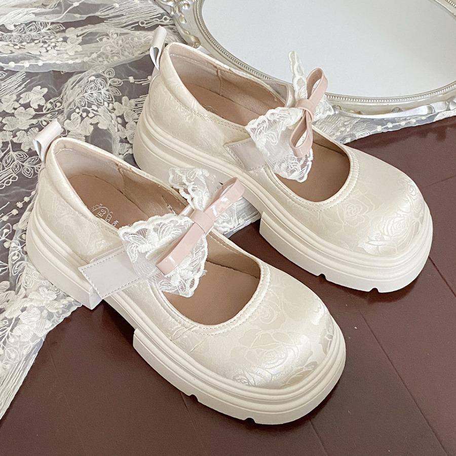 Белые круглые японские туфли jk с юбкой на платформе, маленькие кожаные туфли для женщин, новые летние туфли Mary Jane 2025 года с неглубоким горлом