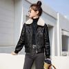 Removable Fur Collar Fleece Leather Jacket Cotton Clothes Women's Short Autumn and Winter New Thickened Warm Small Jacket
