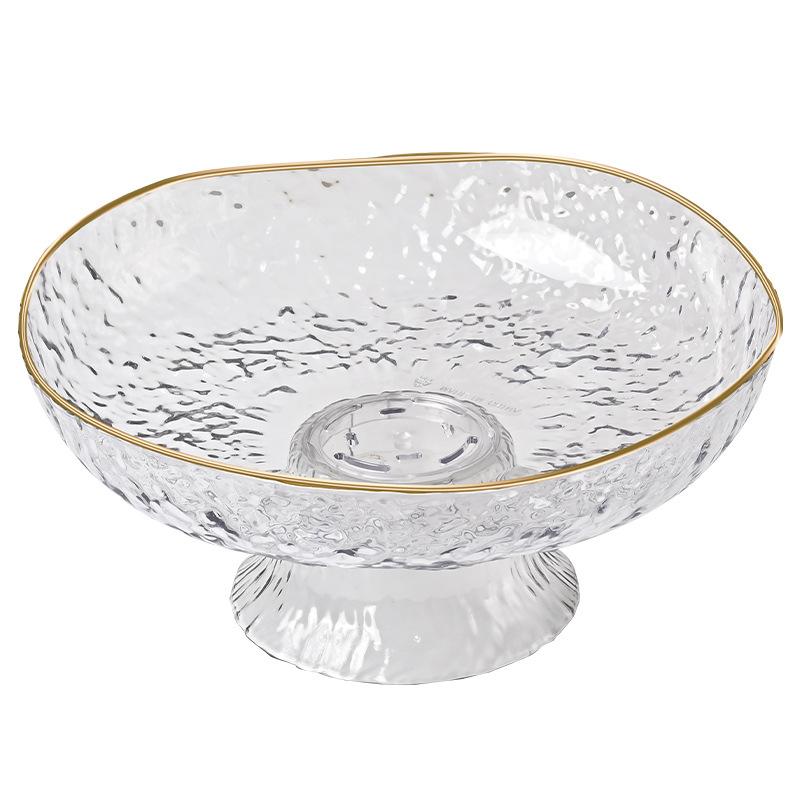 Творческая тарелка для конфет Glacier Fruit PET с высокой сливной тарелкой для фруктов, бытовая тарелка для сухофруктов, журнальный столик в гостиной, тарелка для закусок