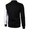 Men's Color Block Zipper Stand Collar Cardigan Sweater