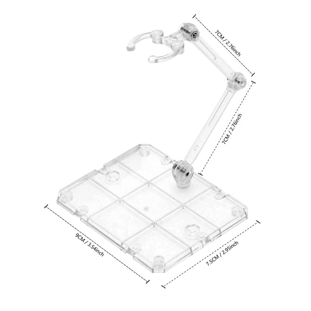 Splicable Action Figure Stand, Clear Assembly Display Holder Base Doll Model Support Stand for 6" HG RG SD SHF Gundam 1/144 Toys