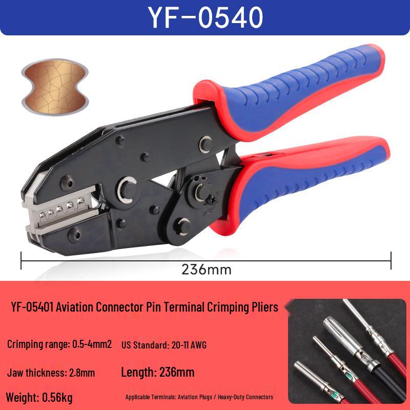 YF-0540 Heavy-Duty Aviation Terminal Crimping Pliers for Harting HEE Male/Female Pins