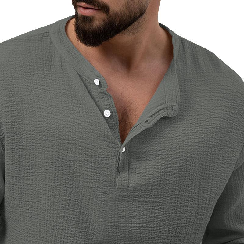 Men S Long Sleeve V Neck Casual Solid T Shirt