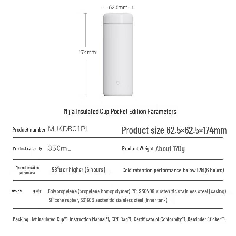 Термокружка Xiaomi Pocket Edition 350 мл