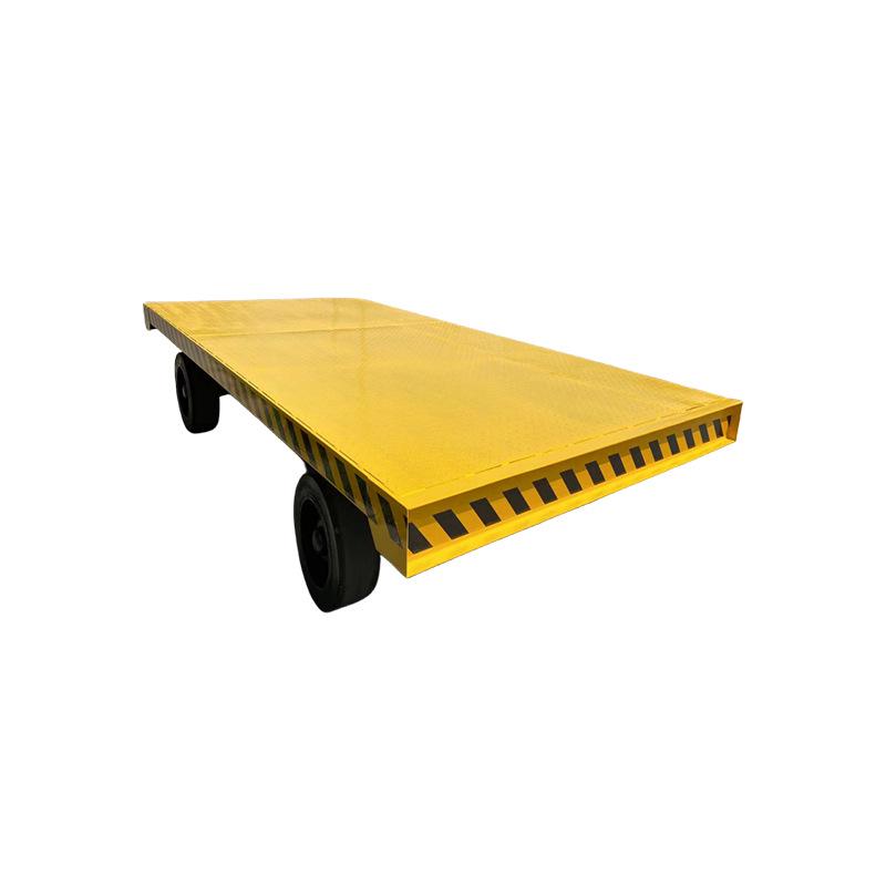 Flatbed Trailer with Four-Wheel Steering for Workshop and Logistics Handling