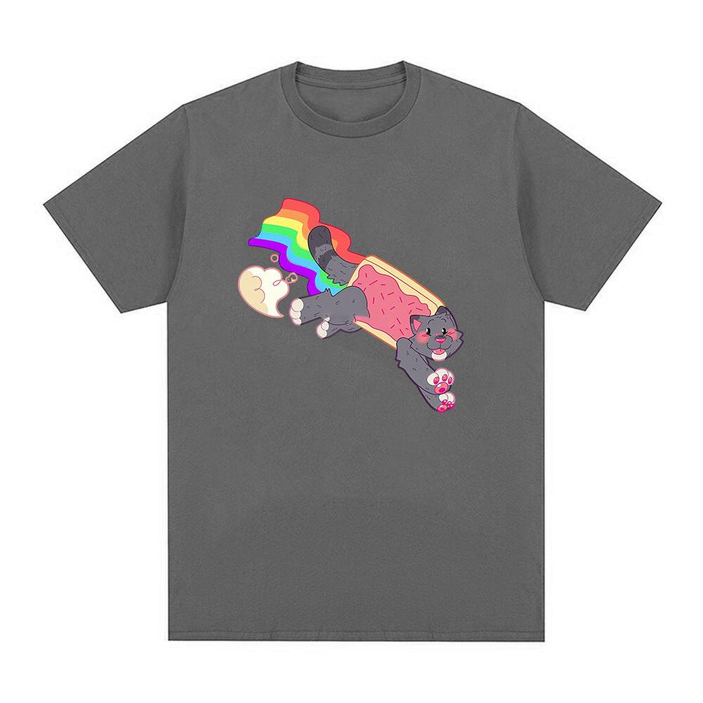 Cute Kawaii Nyan Rainbow Cat Funny Meme Tshirt Unisex Women Clothing Fashion Casual Cotton Tshirts Harajuku Short Sleeves T Shirt