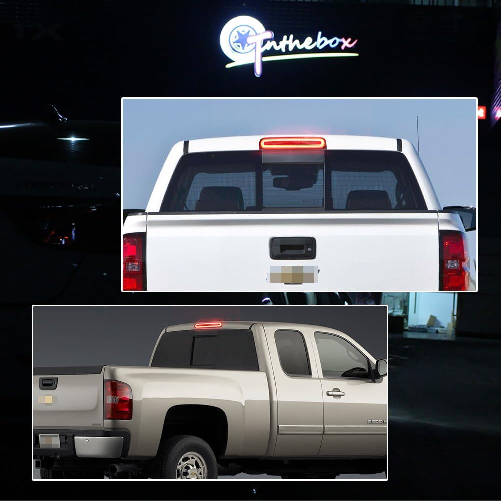 GTINTHEBOX Red Lens High Mount LED Third Brake Light Rear Cargo Lamp Stop light Compatible with 1999-2007 Chevy Silverado GMC Sierra 1500 2500 3500