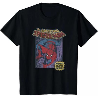 Мужская футболка с графическим принтом «Удивительный Человек-паук» Marvel, винтажная обложка комикса, ретро-футболка в стиле группы Marvel Comics, унисекс, повседневный топ с супергероем