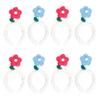 Party Show Mink Flower Party Headband 2-piece Set, Blue, Rose, 4 Pieces